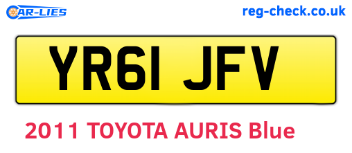 YR61JFV are the vehicle registration plates.
