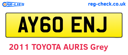 AY60ENJ are the vehicle registration plates.