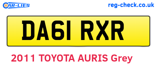 DA61RXR are the vehicle registration plates.