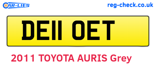 DE11OET are the vehicle registration plates.