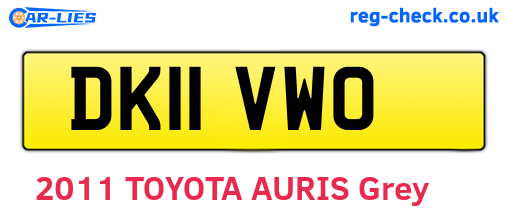 DK11VWO are the vehicle registration plates.