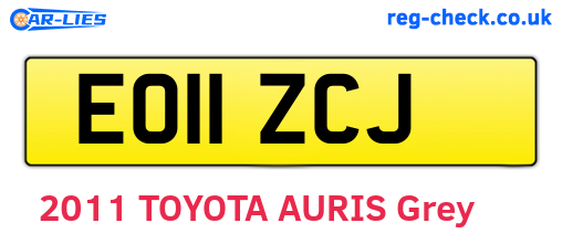 EO11ZCJ are the vehicle registration plates.