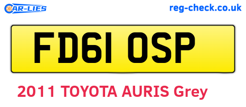FD61OSP are the vehicle registration plates.