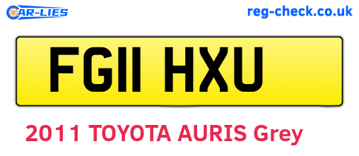 FG11HXU are the vehicle registration plates.