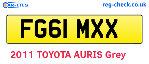 FG61MXX are the vehicle registration plates.