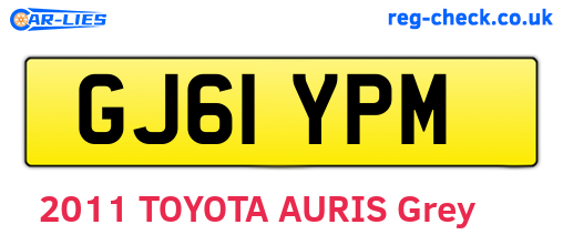 GJ61YPM are the vehicle registration plates.