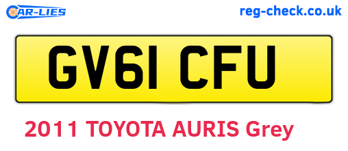 GV61CFU are the vehicle registration plates.