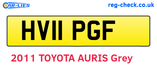 HV11PGF are the vehicle registration plates.