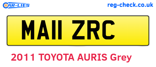 MA11ZRC are the vehicle registration plates.