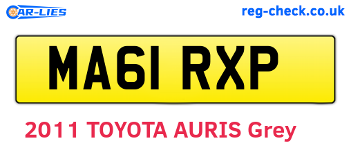 MA61RXP are the vehicle registration plates.