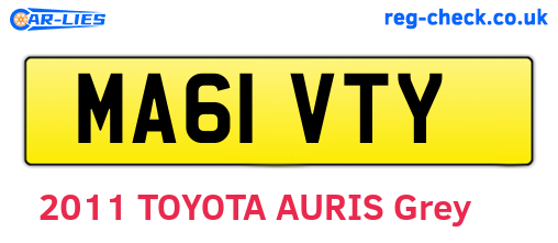 MA61VTY are the vehicle registration plates.