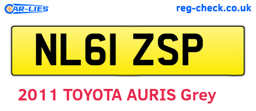 NL61ZSP are the vehicle registration plates.