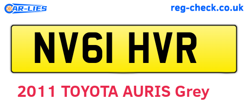 NV61HVR are the vehicle registration plates.