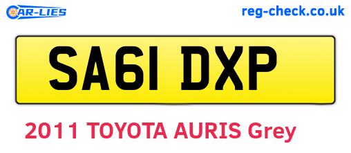 SA61DXP are the vehicle registration plates.