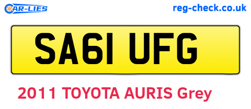 SA61UFG are the vehicle registration plates.