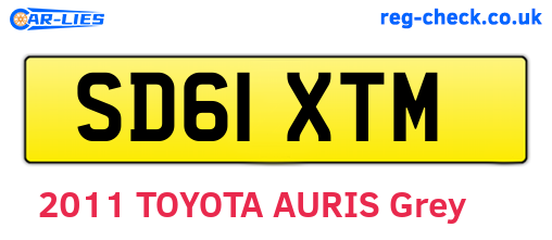 SD61XTM are the vehicle registration plates.