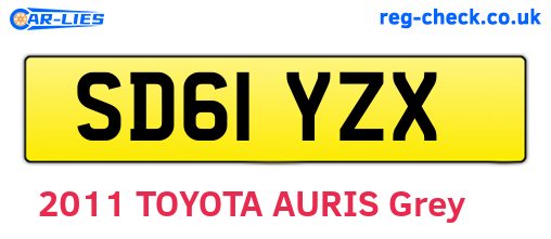 SD61YZX are the vehicle registration plates.