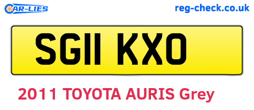 SG11KXO are the vehicle registration plates.