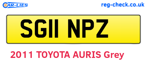 SG11NPZ are the vehicle registration plates.