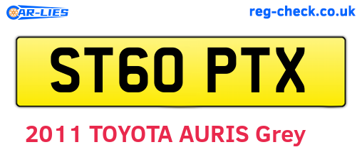 ST60PTX are the vehicle registration plates.