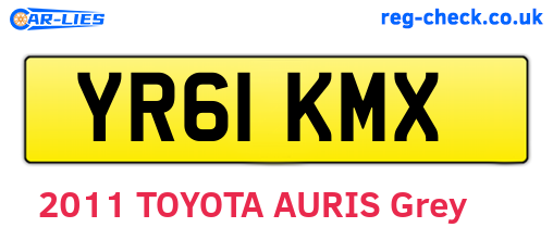 YR61KMX are the vehicle registration plates.