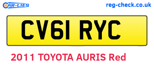 CV61RYC are the vehicle registration plates.
