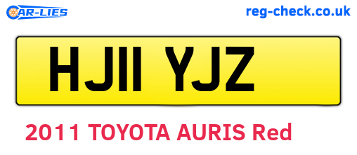 HJ11YJZ are the vehicle registration plates.