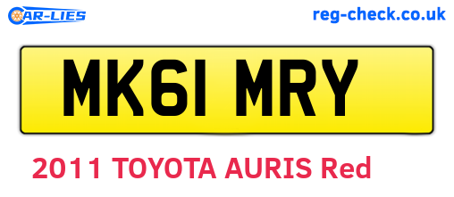 MK61MRY are the vehicle registration plates.