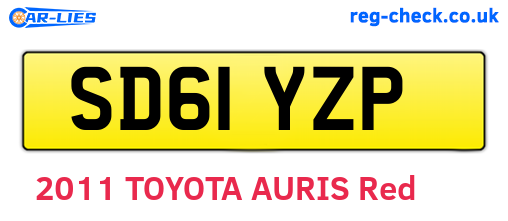 SD61YZP are the vehicle registration plates.