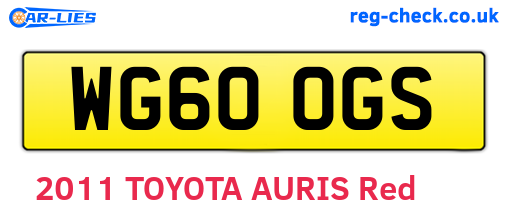 WG60OGS are the vehicle registration plates.