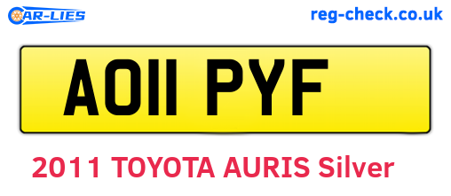 AO11PYF are the vehicle registration plates.