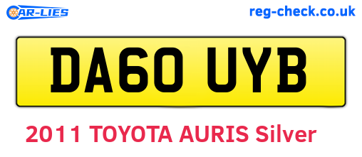 DA60UYB are the vehicle registration plates.