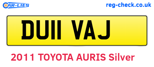 DU11VAJ are the vehicle registration plates.