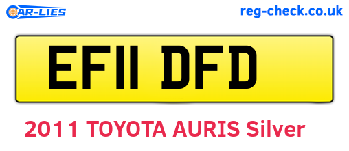 EF11DFD are the vehicle registration plates.