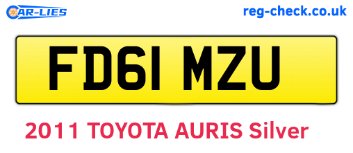 FD61MZU are the vehicle registration plates.