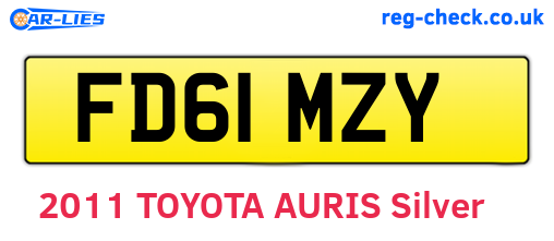 FD61MZY are the vehicle registration plates.