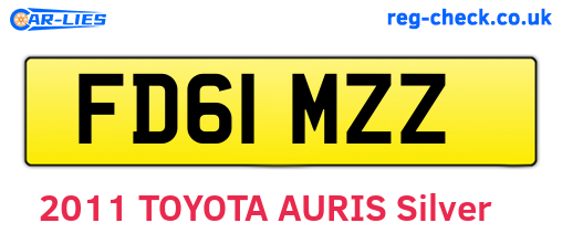 FD61MZZ are the vehicle registration plates.