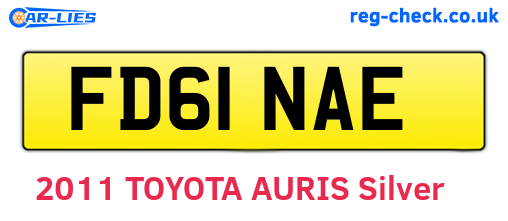 FD61NAE are the vehicle registration plates.