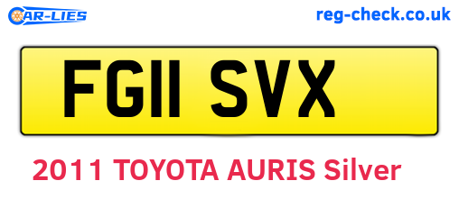 FG11SVX are the vehicle registration plates.