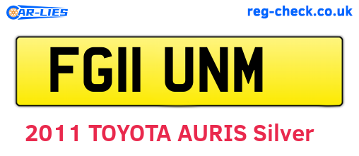 FG11UNM are the vehicle registration plates.