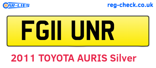 FG11UNR are the vehicle registration plates.