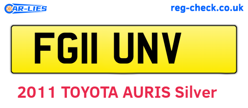 FG11UNV are the vehicle registration plates.