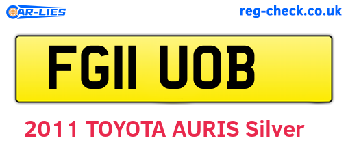 FG11UOB are the vehicle registration plates.