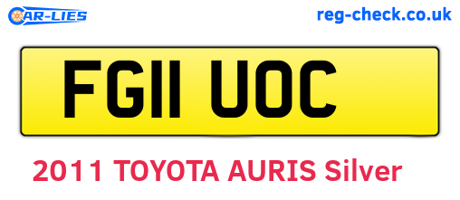 FG11UOC are the vehicle registration plates.