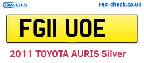 FG11UOE are the vehicle registration plates.