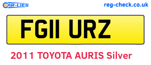 FG11URZ are the vehicle registration plates.
