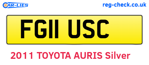 FG11USC are the vehicle registration plates.