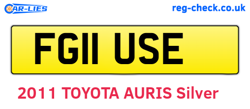 FG11USE are the vehicle registration plates.