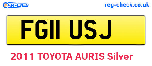 FG11USJ are the vehicle registration plates.