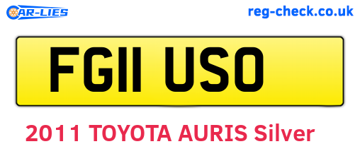 FG11USO are the vehicle registration plates.
